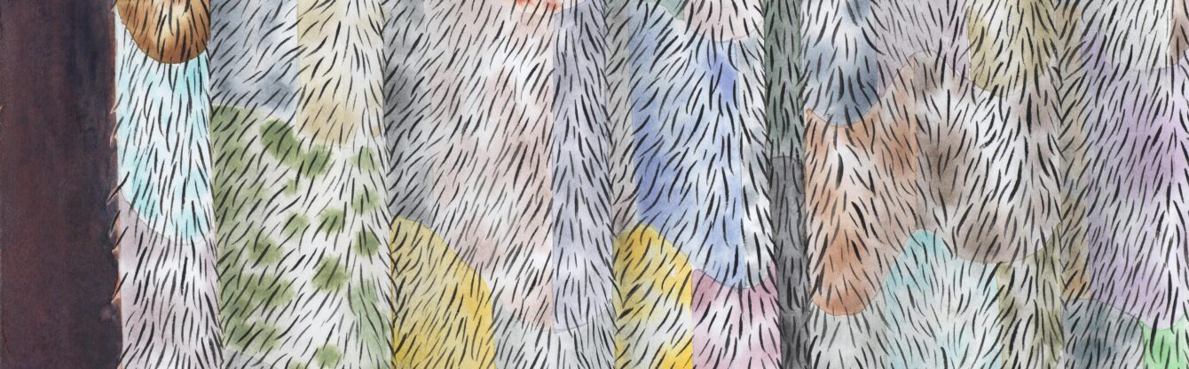 Anna Lea Hucht, Courtain in Transformation, 2024, watercolor and gouache on paper